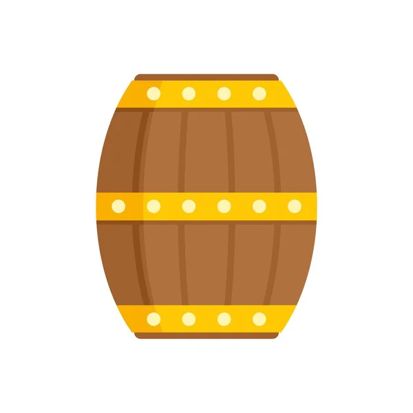 Wood barrel icon flat isolated vector — Stock Vector