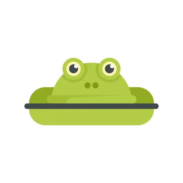 Frog inflatable ring icon flat isolated vector — Vector de stock