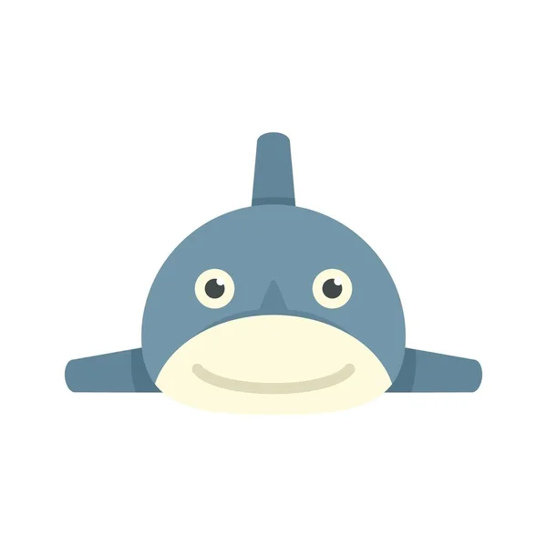 Smiling shark toy icon flat isolated vector — Stok Vektör