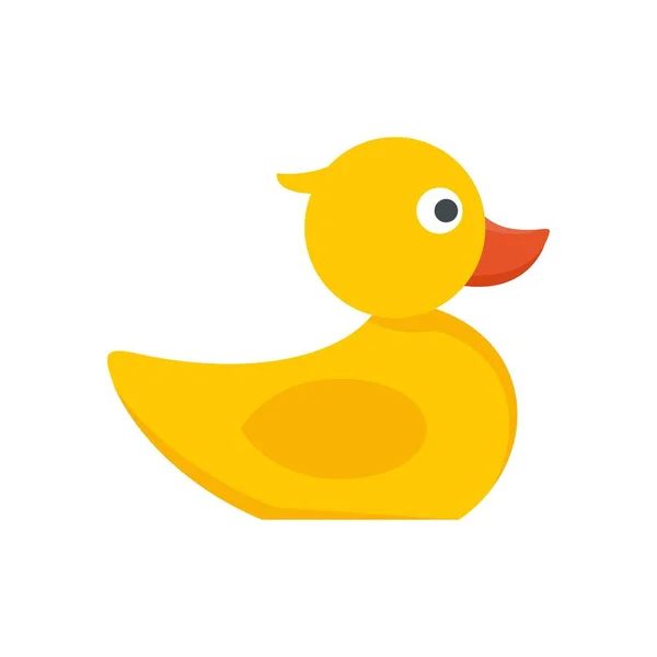 Rubber duck toy icon flat isolated vector — стоковый вектор