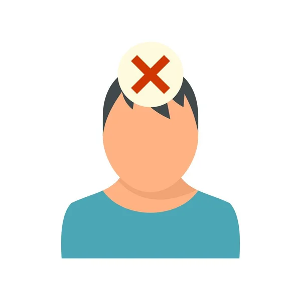 Reject boy teen problems icon flat isolated vector — Stok Vektör