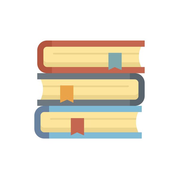 Syllabus book stack icon flat isolated vector