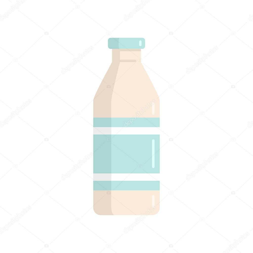 Milk bottle icon flat isolated vector