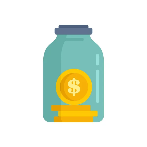 Compensation jar coin icon flat isolated vector — ストックベクタ