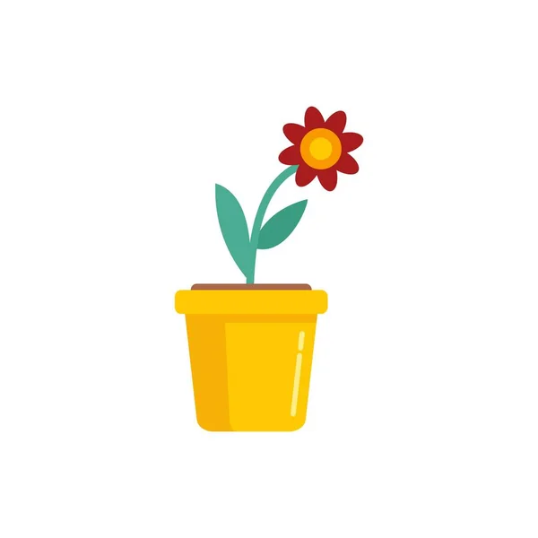 Pot flower icon flat isolated vector — Stock Vector