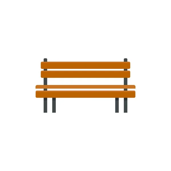 Banco de madera icono plano aislado vector — Vector de stock