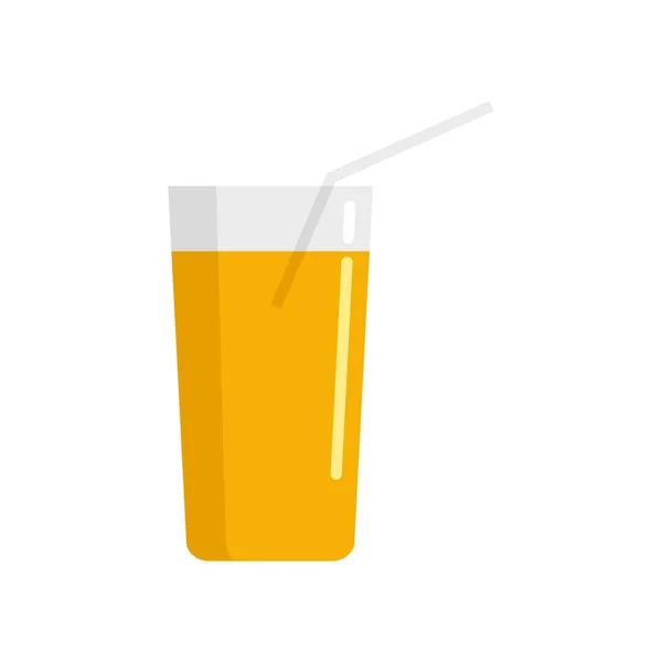 Juice glass icon flat isolated vector — Stok Vektör