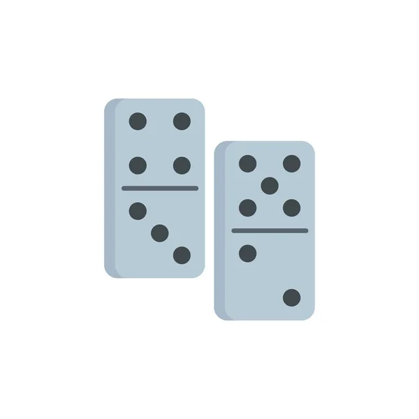 Domino game icon flat isolated vector — Vetor de Stock