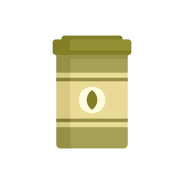 Fertilizer capsule jar icon flat isolated vector — стоковый вектор