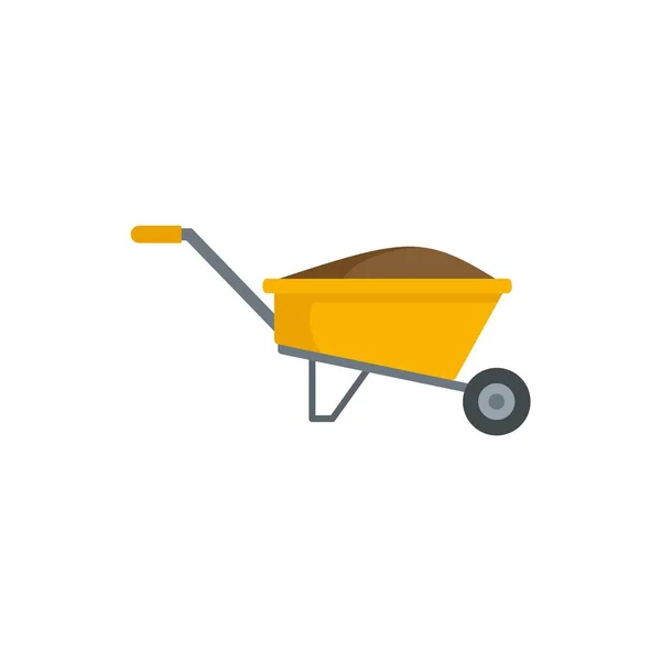 Compost wheelbarrow icon flat isolated vector — Wektor stockowy