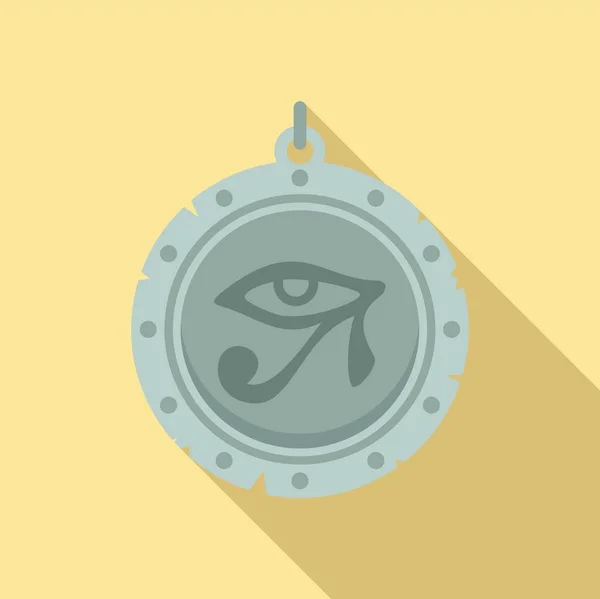 Egypt eye amulet icon flat vector. Magic hand — Διανυσματικό Αρχείο