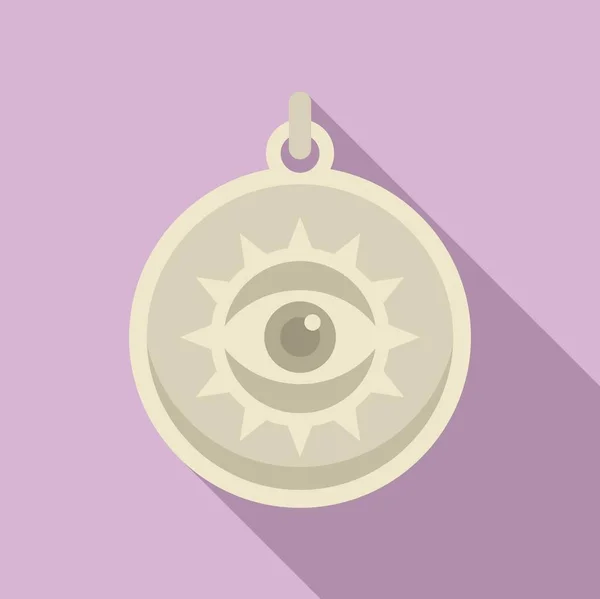 Eye amulet icon flat vector. Hand turkish — Stockvektor
