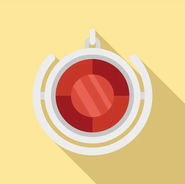 Ruby amulet icon flat vector. Esoteric bead — 图库矢量图片