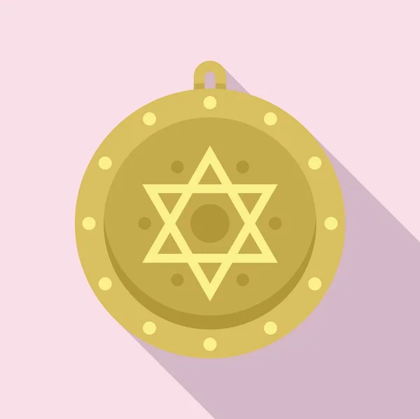 Mystical star amulet icon flat vector. Esoteric amulet — Stok Vektör