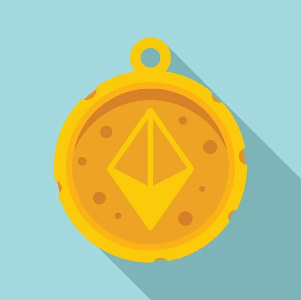 Fortune amulet icon flat vector. Bead hamsa — 图库矢量图片