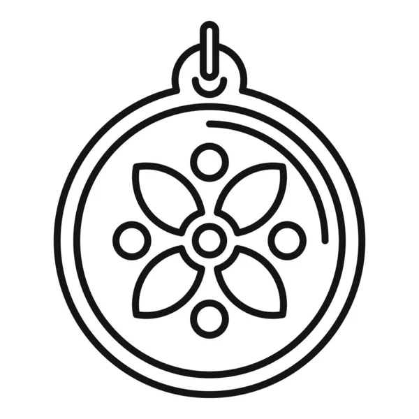 Flower amulet icon outline vector. Magic hand — 图库矢量图片