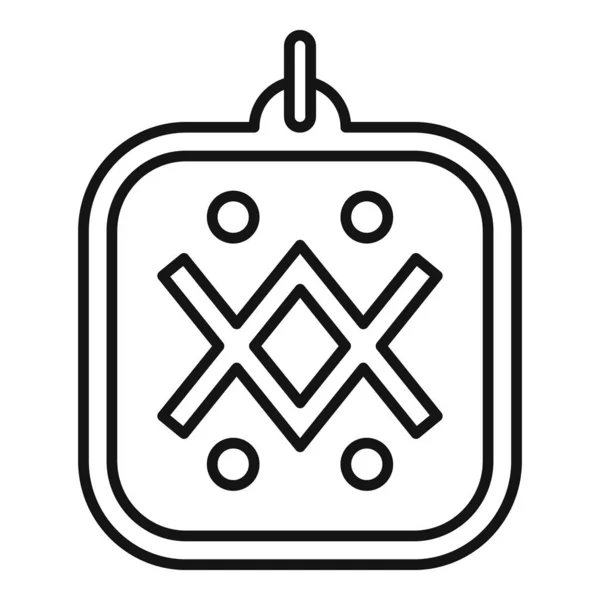 Greek amulet icon outline vector. Hand ox — стоковый вектор