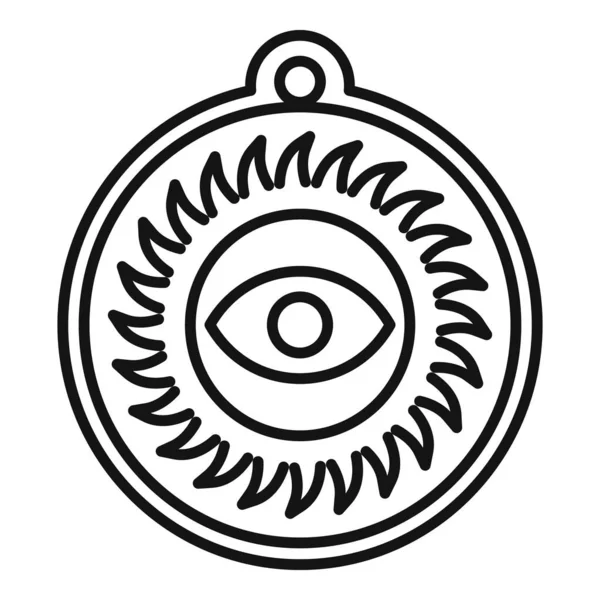 Sun eye amulet icon outline vector. Magic ox — стоковый вектор
