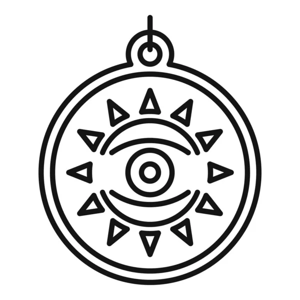 Eye amulet icon outline vector. Hand turkish — стоковый вектор