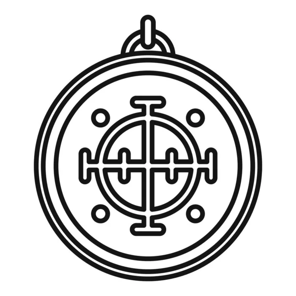 Mystical amulet icon outline vector. Religion greek — Vector de stock