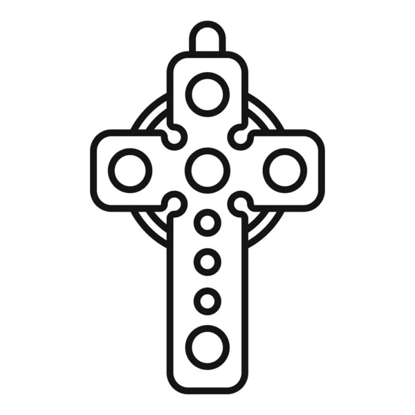 Cross amulet icon outline vector. Magic ox — ストックベクタ