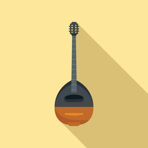Ancient greek guitar icon flat vector. Music lute — Image vectorielle