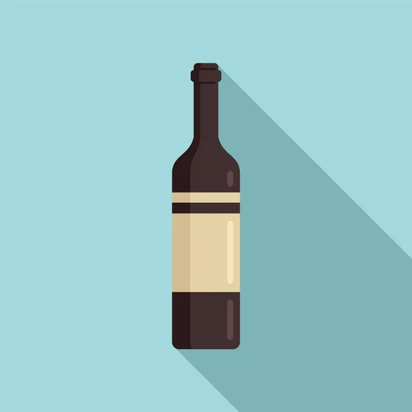Greek wine bottle icon flat vector. Greece menu — Stock Vector