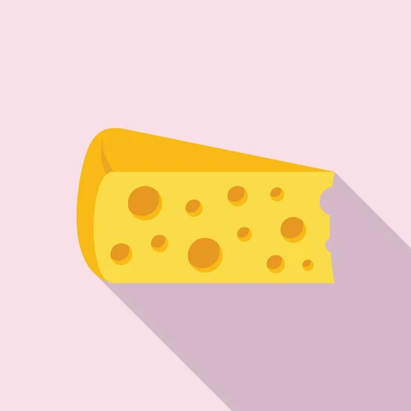 Greek cheese icon flat vector. Feta parmesan — Vetor de Stock