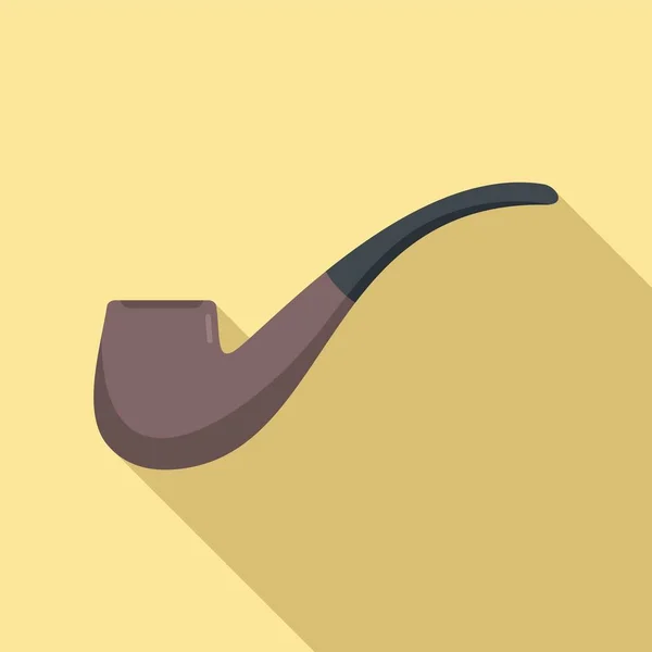 Dad smoke pipe icon flat vector. Old wood — стоковый вектор