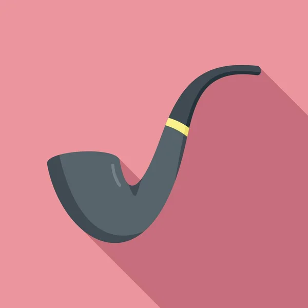 Gentleman smoke pipe icon flat vector. Old wood — Vettoriale Stock