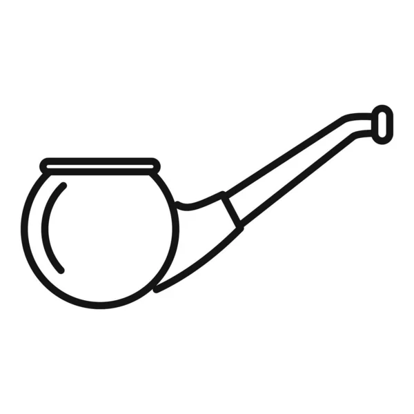 Smoking pipe icon outline vector. Smoke tobacco — 스톡 벡터