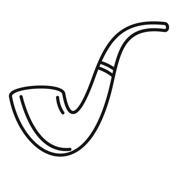 Gentleman smoke pipe icon outline vector. Old wood — ストックベクタ