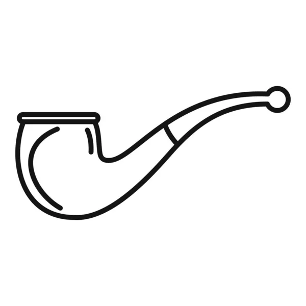 Detective smoke pipe icon outline vector. Old tobacco — Wektor stockowy