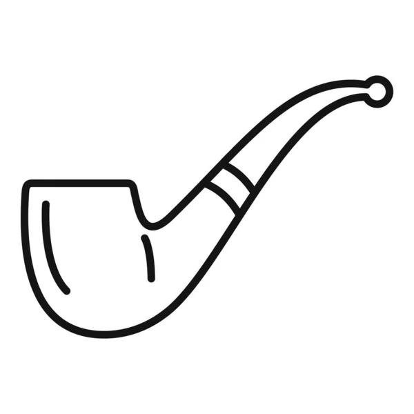 Classic smoke pipe icon outline vector. Old smoker — стоковый вектор
