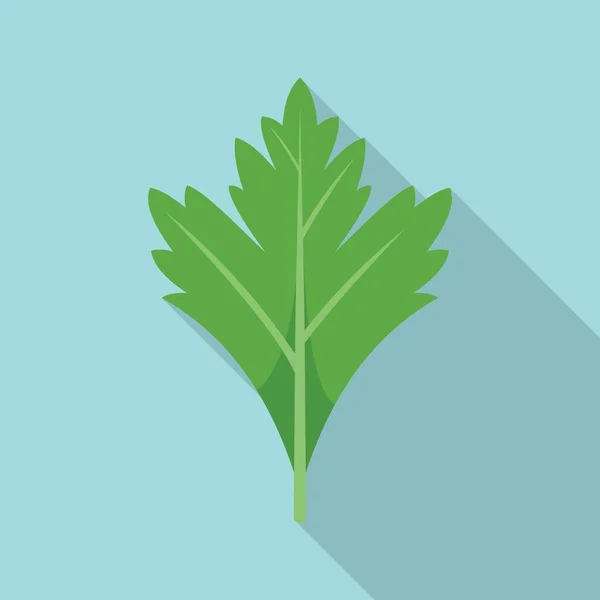 Parsley herb icon flat vector. Leaf plant — Vetor de Stock