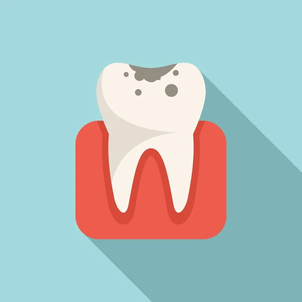 Tooth disease icon flat vector. Throat tonsil —  Vetores de Stock