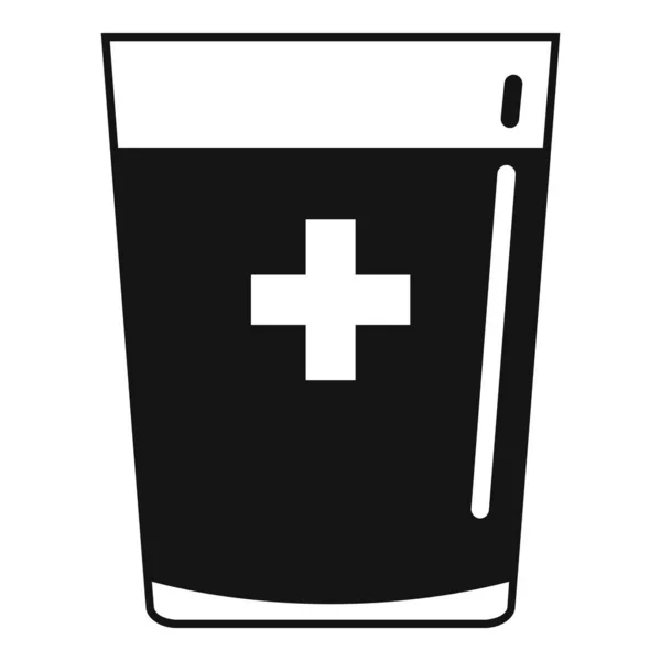 Icono de vidrio de agua médica vector simple. Botella de bebida — Archivo Imágenes Vectoriales