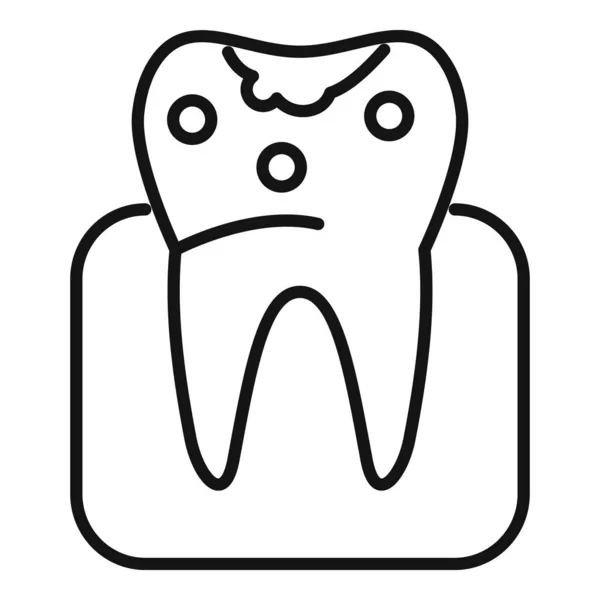 Tooth disease icon outline vector. Throat tonsil —  Vetores de Stock