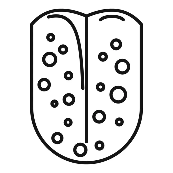 舌扁桃炎のアイコンの輪郭ベクトル。口扁桃腺 — ストックベクタ