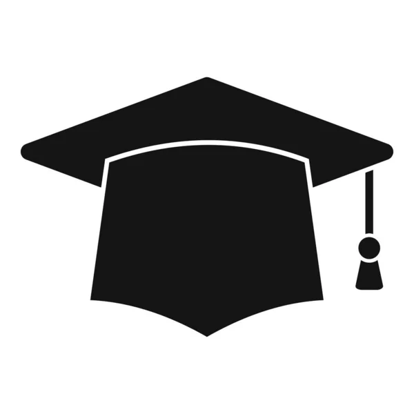 Καπέλο αποφοίτησης εικονίδιο απλό διάνυσμα. Εξετάσεις μελέτης — Διανυσματικό Αρχείο