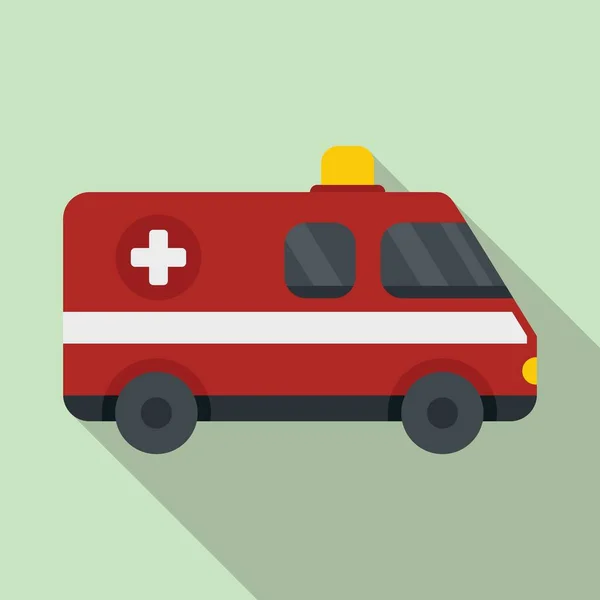 Ambulancia coche icono vector plano. Vehículo de emergencia — Archivo Imágenes Vectoriales