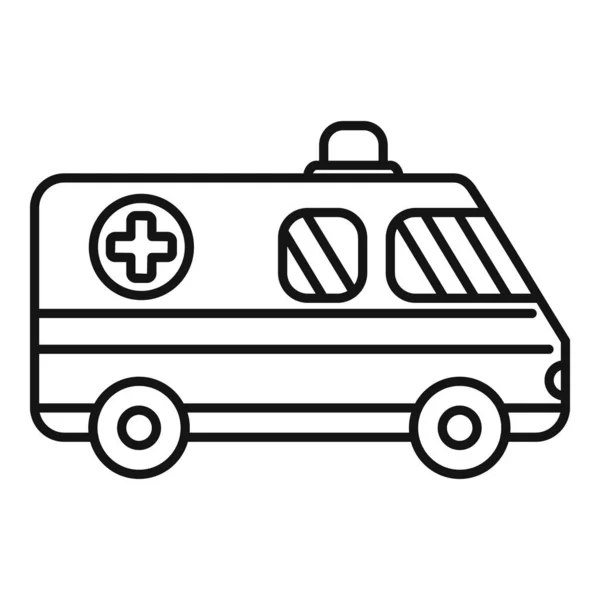 Ícone do carro de ambulância vetor contorno. Veículo de emergência — Vetor de Stock