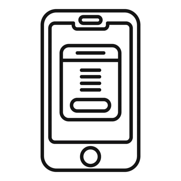 Smartphone icono de marketing contorno vector. Servicio de modelo — Archivo Imágenes Vectoriales