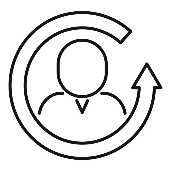 Vector de esquema de icono de adaptación creativa. Competencia empresarial — Archivo Imágenes Vectoriales