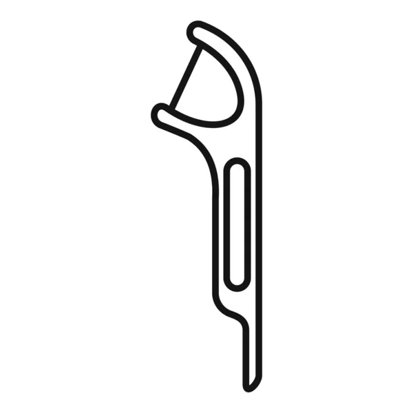 Ícone de palito de dente plástico contorno vetor. Picareta —  Vetores de Stock