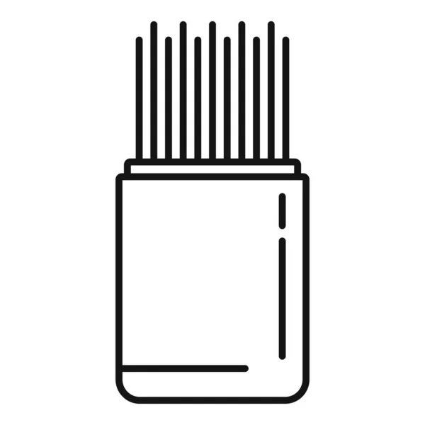 Vecteur de contour d'icône Eco cure-dent. Choix des dents — Image vectorielle