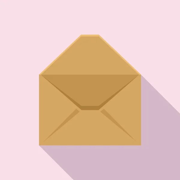 Belge zarfı simgesi düz vektör. Bilgi postası — Stok Vektör