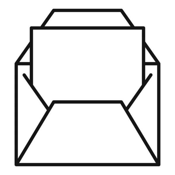 Envolvente de correo icono contorno vector. Correo electrónico carta — Vector de stock