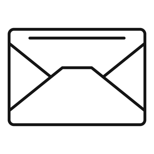 Postal sobre icono contorno vector. Carta de correo — Vector de stock