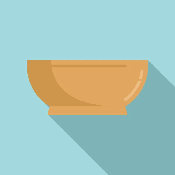 Bowl placa icono vector plano. Comida para platos — Vector de stock